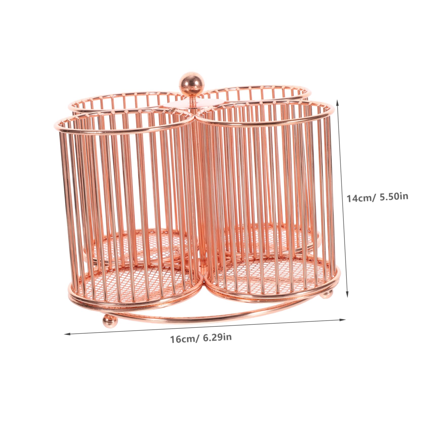 Organizzatore Rotante in Metallo Portapenne e Porta Trucco Multifunzionale Rosa Per Scrivania Grande Capacità Per Pennelli Cosmetici e Cancelleria Design Elegante Con Finitura Perl