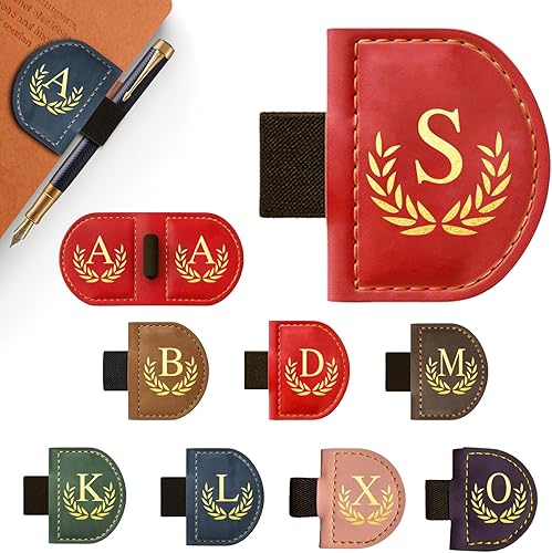 Marcapáginas magnético de cuero personalizado con soporte para bolígrafo, marcador personalizado con soporte para bolígrafo, marcadores