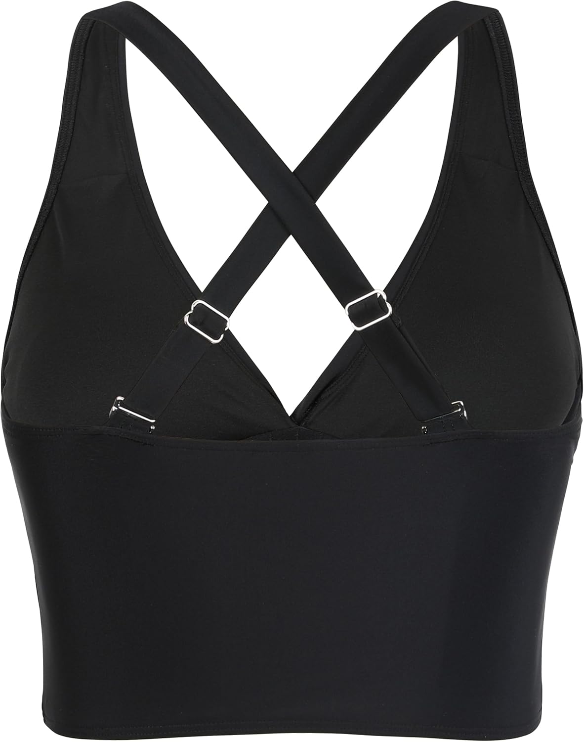 Firpearl Women's Underwire Bikini Tops Only - Longline Swimsuit Top Criss Cross Push Up Swim Crop Top - Image 5