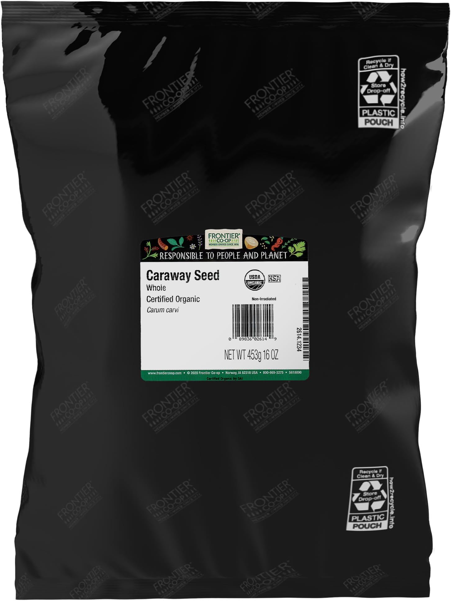 Frontier Co-op Herb Caraway Seed, Organic, Whole, Bulk, 1 Pound