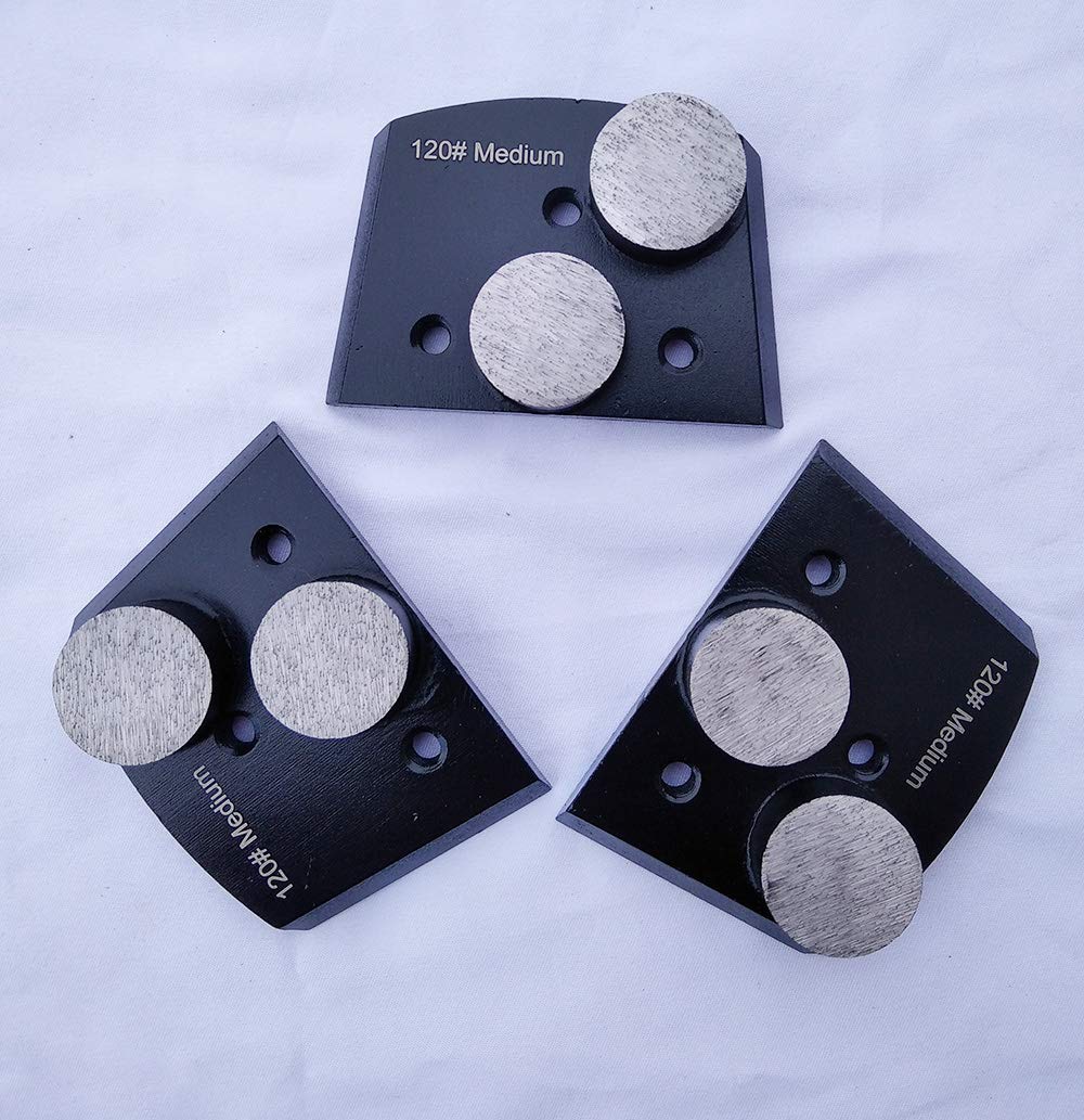Trapazoidal Diamond Grinding Discs for Concrete Floor Medium Bond 3 pcs Use in Lavina and Edco Grinders (120#)