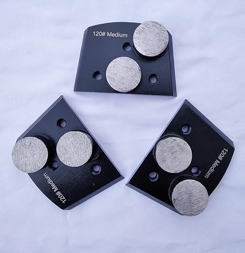 Miniatura 5 de Discos trapazoidales de diamante para molienda de piso de hormigón, unión media, 3 piezas, uso en molinillos de piso Lavina y Edco (30#)