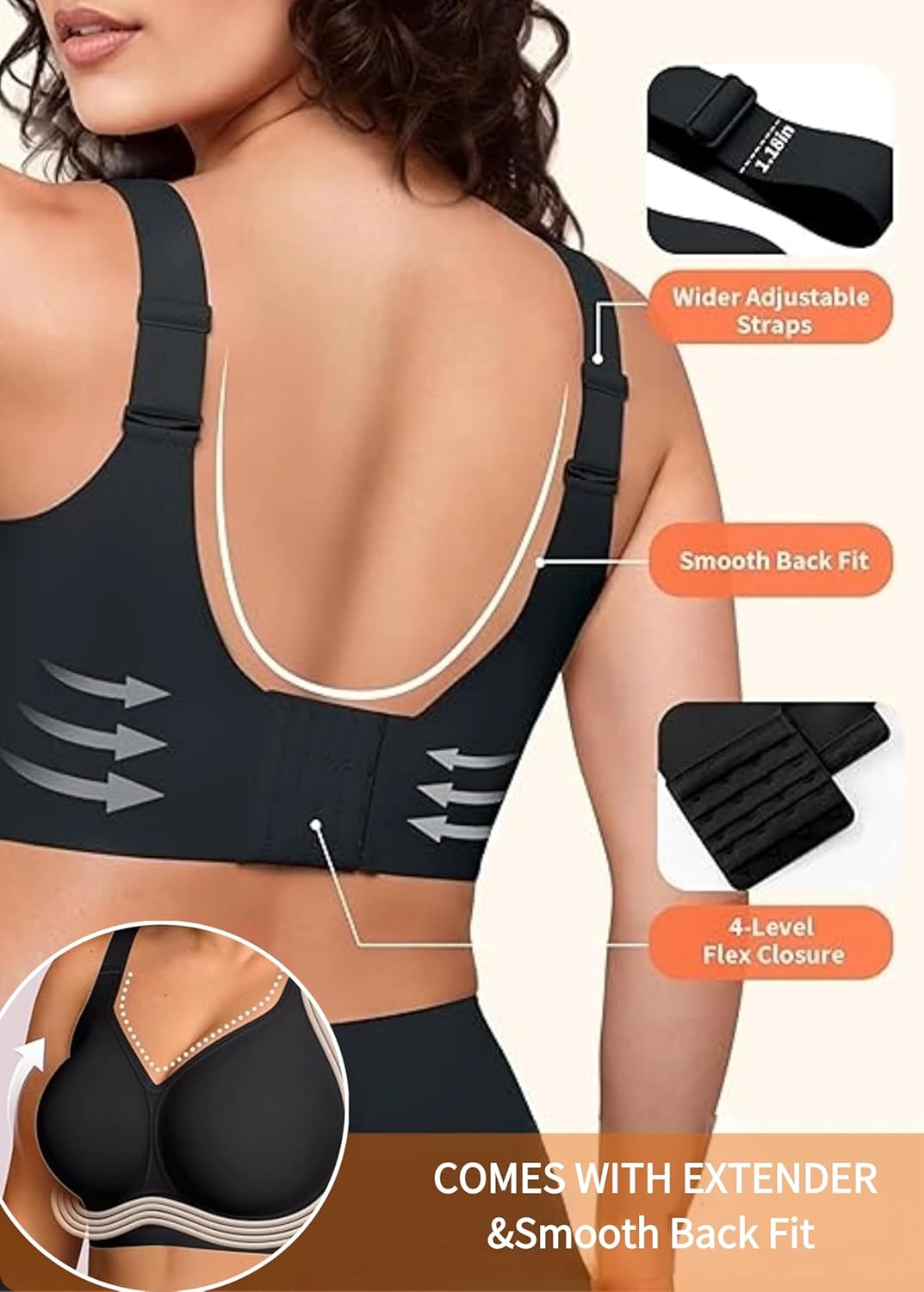 2026 Jelly Seamless Wireless Plus Size Bras No Underwire Supportive Full Coverage Comfortable Everyday Bra for Older Women - Image 4