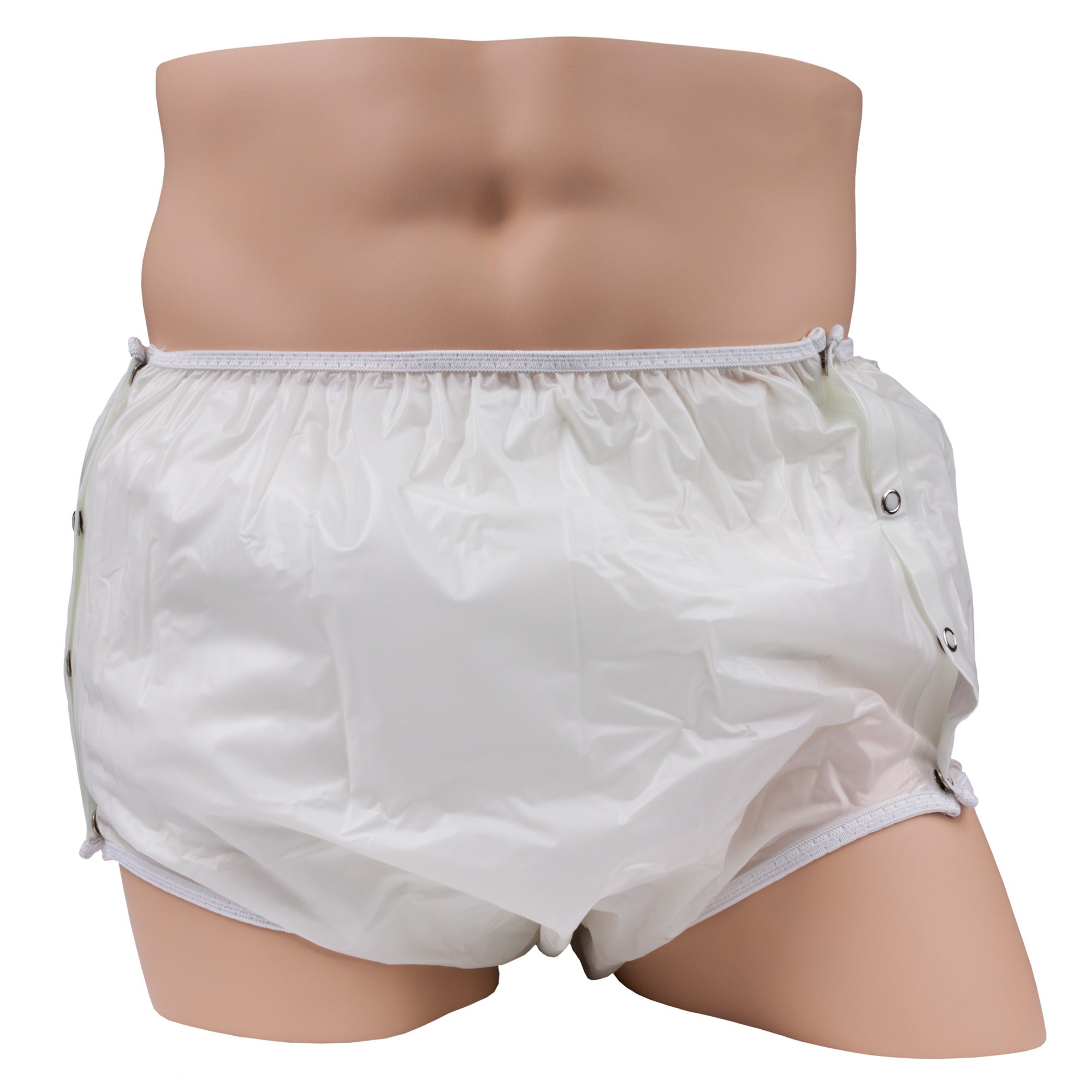 LeakMaster Adult Snap-On Vinyl Waterproof Pants - Soft, Quiet, Adult Plastic Pants. Generous Cut/Fit for Use with Cloth or Disposable Diapers - Size: