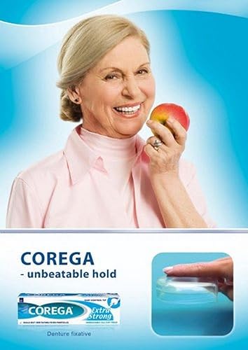 Corega extra fuerteDentaduras Postizas calcomanía Crema40G