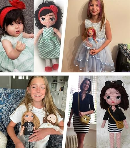 Miniatura 4 de ROSLILY Personalized Custom Crochet Doll Portrait Knitted Character Toy Handmade Gift for Cuddle Play Bed Time Playmates