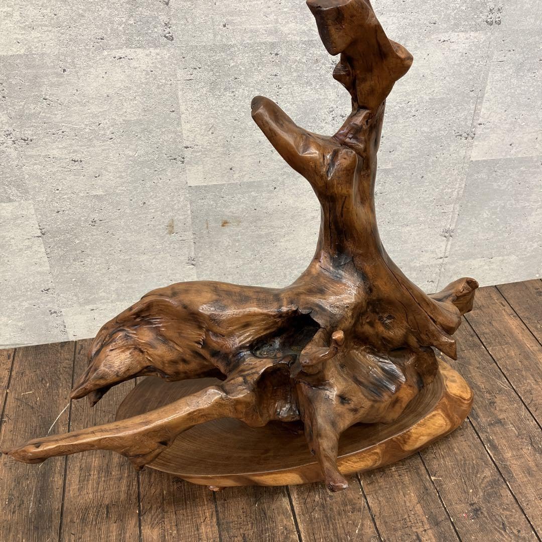 Amazon.co.jp: 和モダン 流木オブジェ 置物 台座付き 縁起物 和室