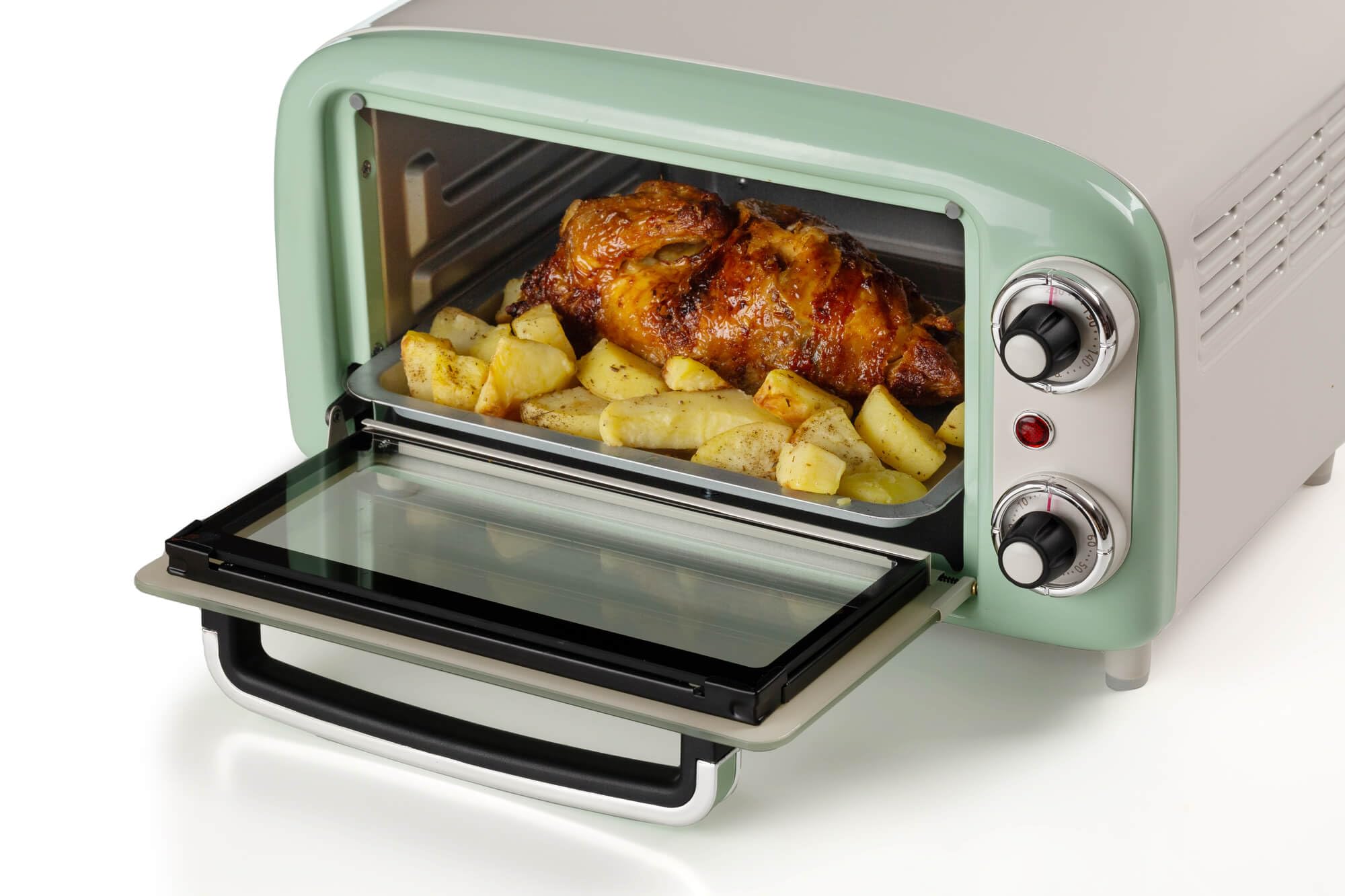 Ariete 3919 Forno Elettrico Vintage 800W 10L Doppio Vetro Zielony