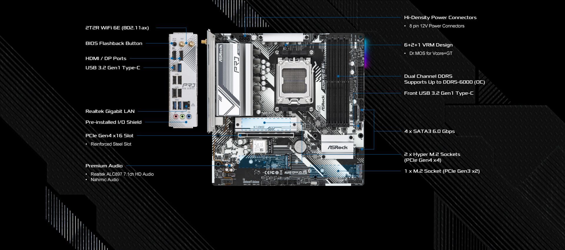 Amazon.com: ASRock A620M PRO RS WiFi Supports AMD Socket AM5 Ryzen