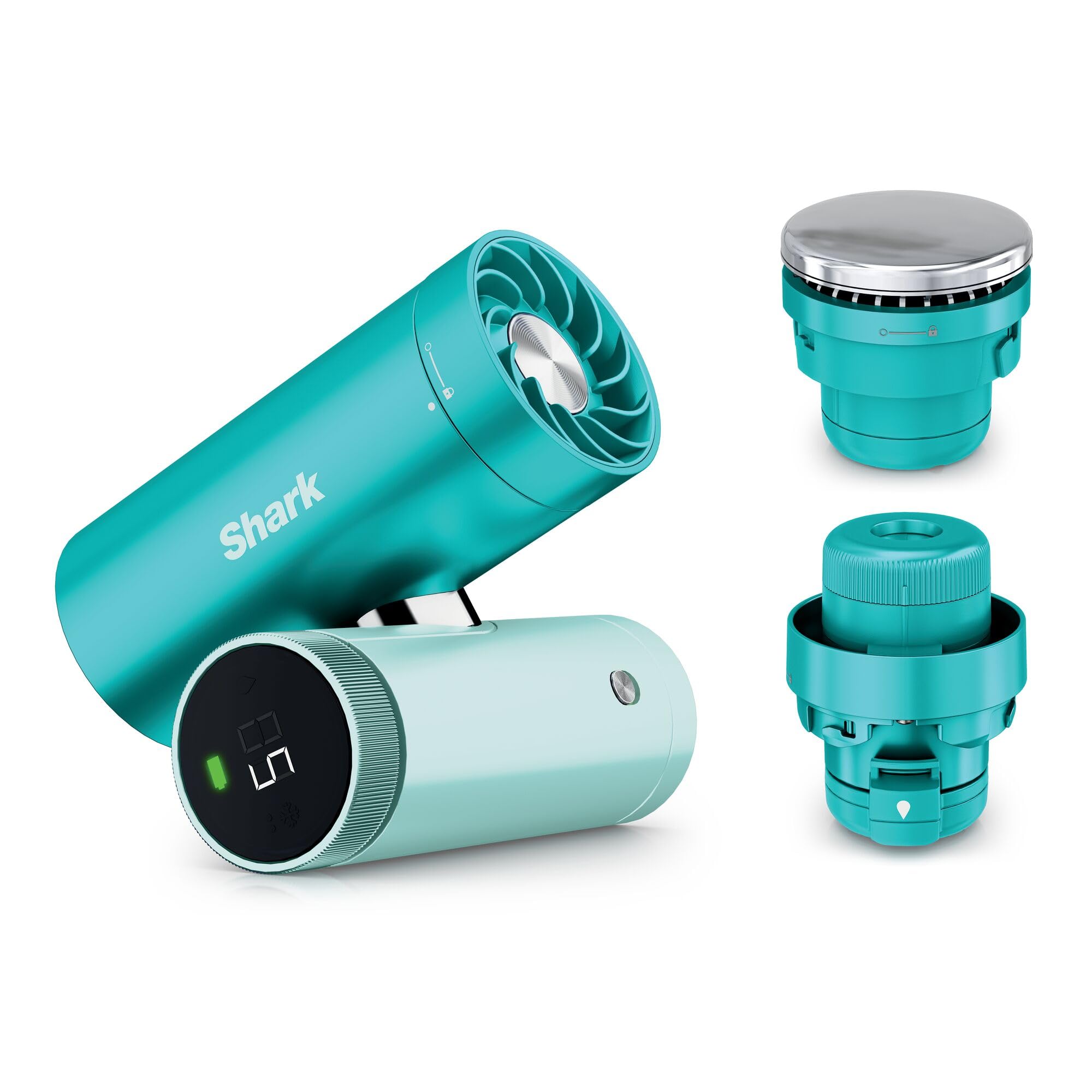 Shark ChillPill Système de ventilateur à grande vitesse, de brume ultra-fine et InstaChill 3-en-1, comprend 3 accessoires de rafraîchissement, design adapté aux voyages, Glacier FA022EUBL