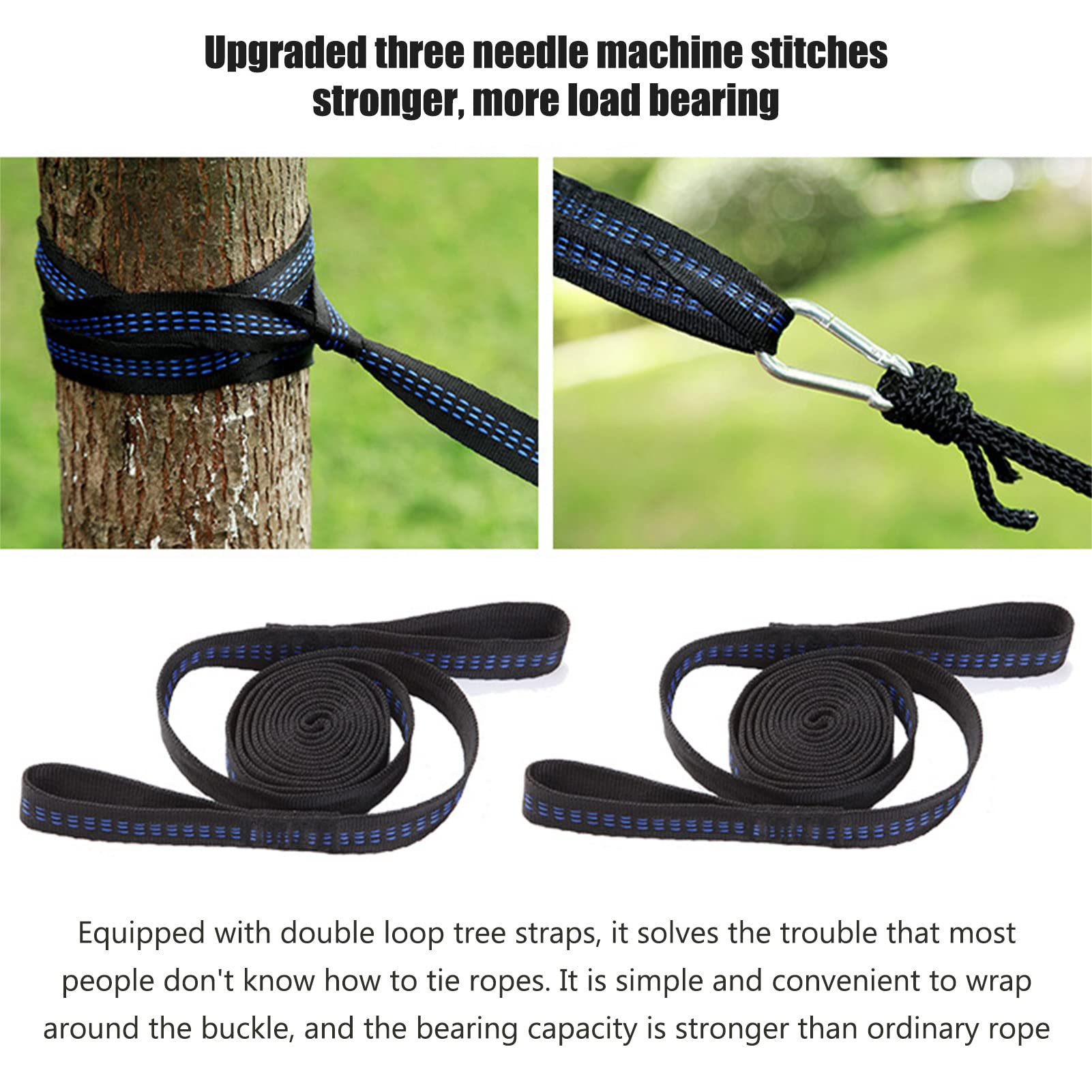Camping Hammock,Double Hammock with Double Ring Tree Strap,2 Person Travel Hammock,270x140cm Portable Nylon Parachute Hammocks for Beach,Garden(Green)