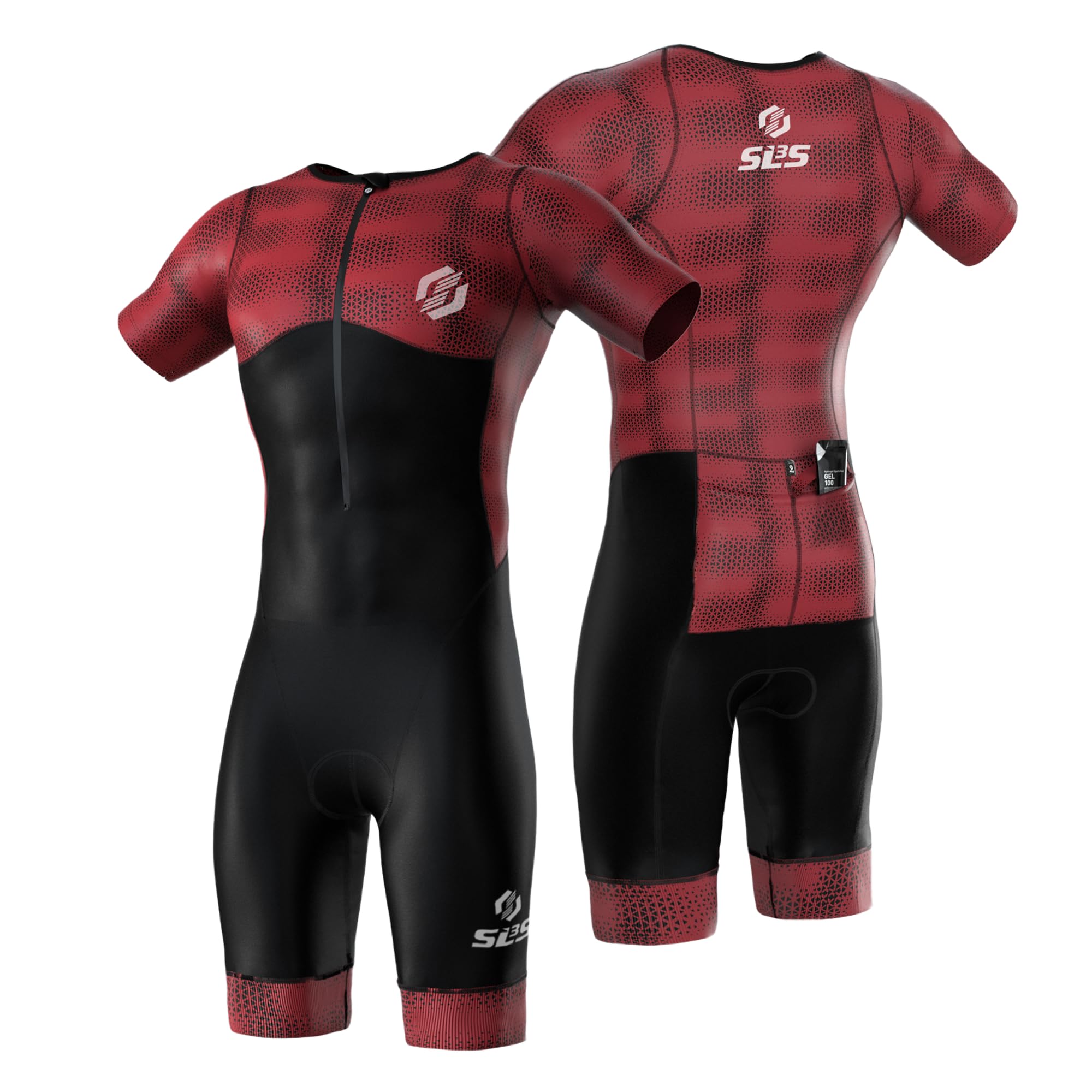 SLS3 Traje de Triatlón para Hombre - Tri Suit con Mangas Aerodinámicas para Hombre - Tejidos Pro FX para Triatlón Masculino