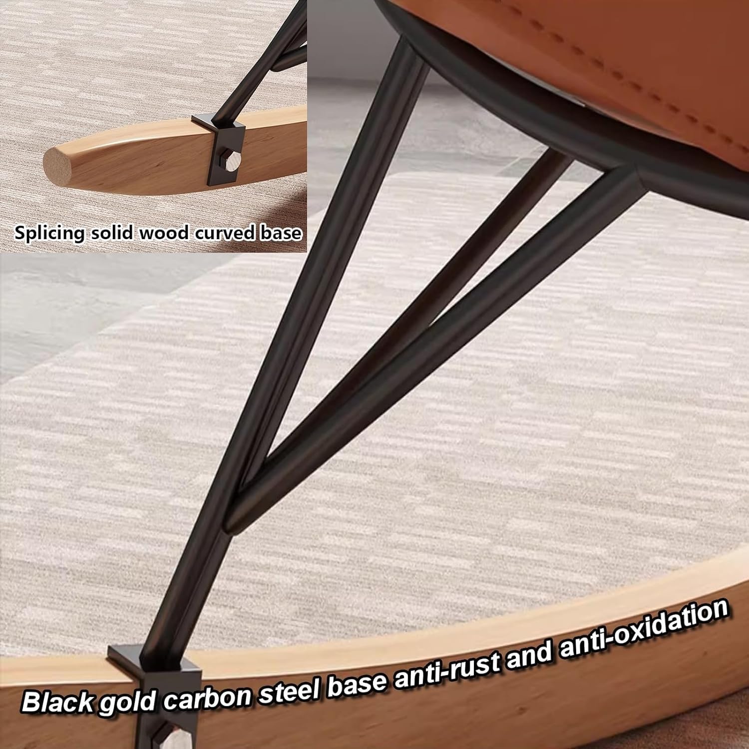 Generico Poltrona a Dondolo ergonomica Blu Imbottita per Camera da Letto e Salotto Esterno - Design a gravità Zero per Campeggio e Relax sul Balcone, Comfort Moderno