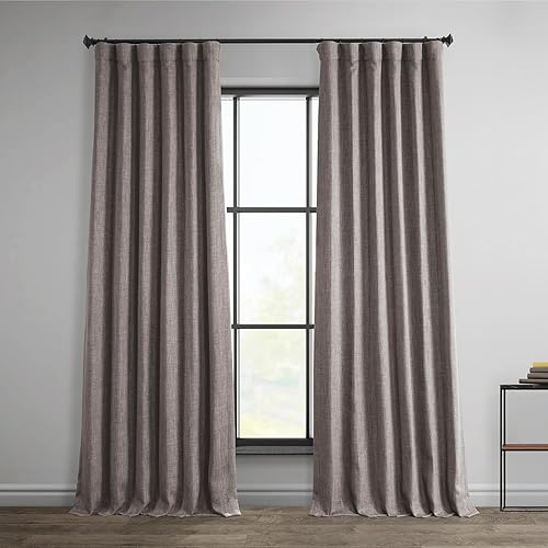 Miniatura 1 de HPD Half Price Drapes - Cortina de lino sintético para oscurecer la habitación, dormitorio y sala de estar, 1panel, 50pulgadas de ancho x
