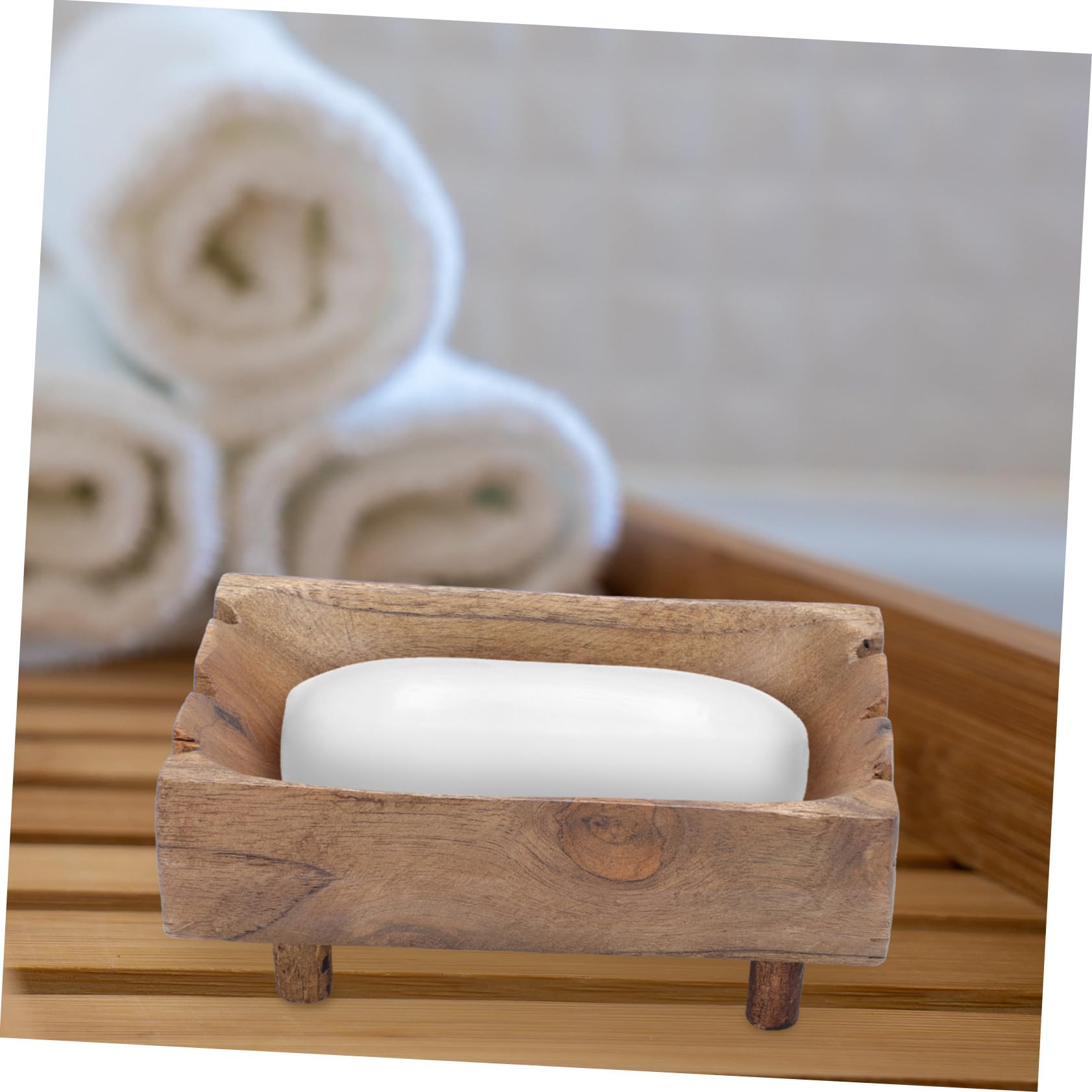 LIFKOME Jabonera de Baño de Madera Color Café Diseño Sencillo, Mantiene el Jabón Limpio y Retrasando Su Uso, Adecuado para Cocina y Obsequio de Inauguración