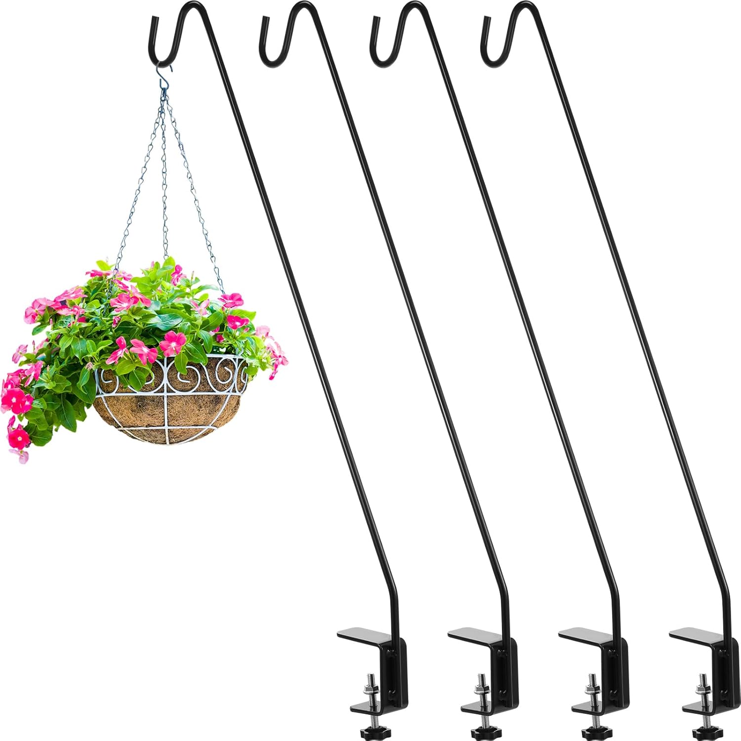 Tanlade 4 Pcs Extended Bird Feeder Pole 31.5'' Heavy Duty