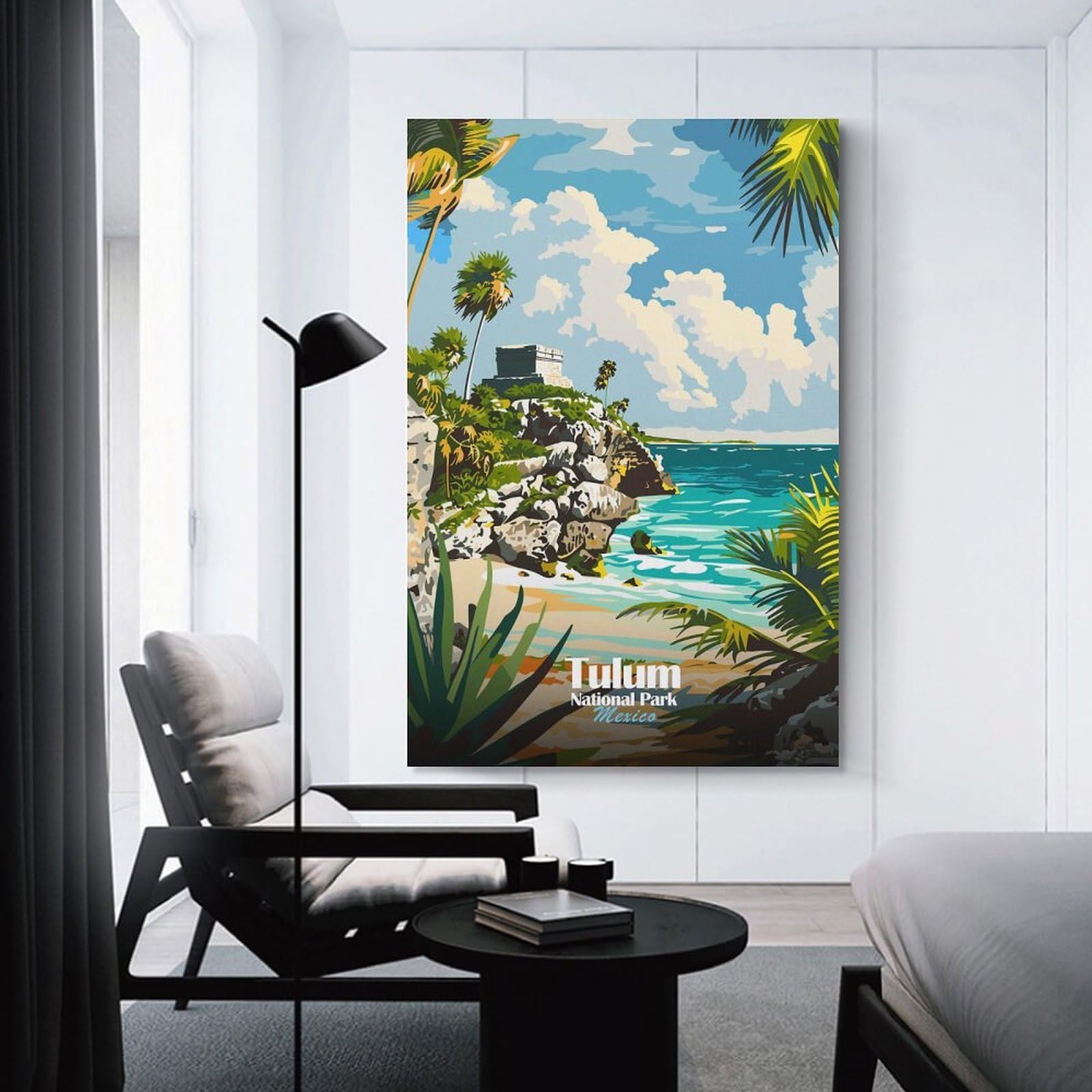 Junmoney Tulum National Park, Mexico Decorative Wall Artwork, 24x36inch(60x90cm), for New Homes, Bedrooms Or Workspaces, Gift Idea for Housewarming And Birthdays