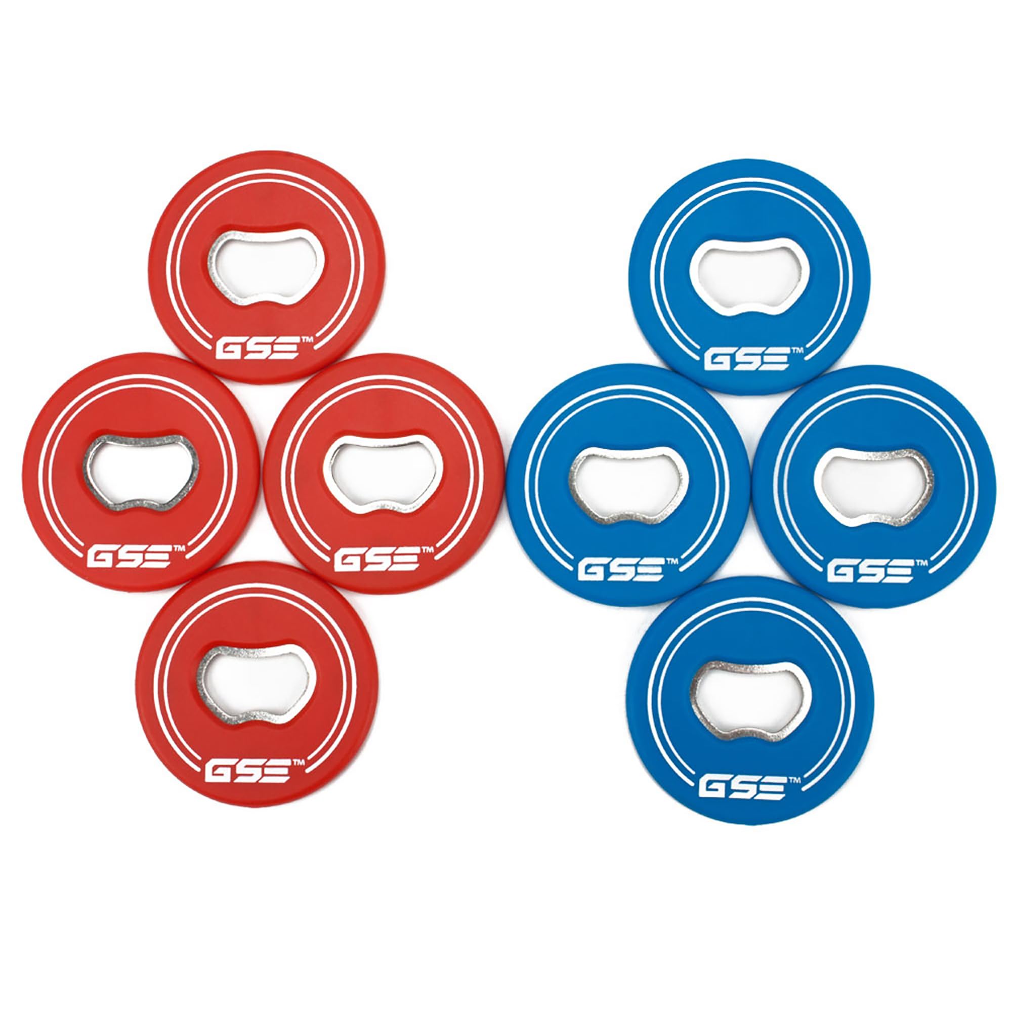 Set of 8 Replacement Washers with Bottle Opener for Washer Toss Game (Red/Blue)
