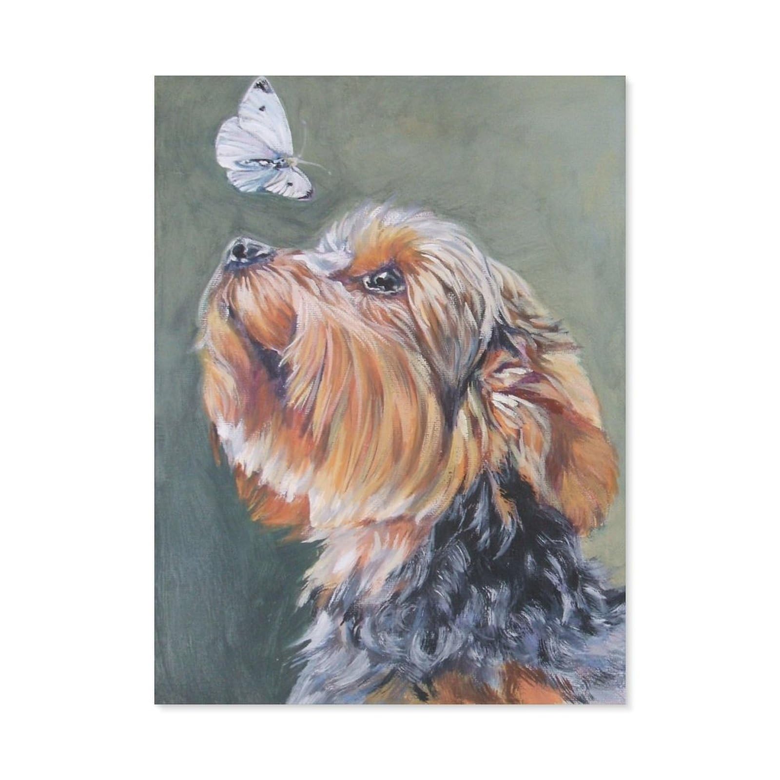 Gsbrsnts A26 Yorkie Dog Butterfly，Diamond Art Kits For Adults And Kids, Full Drill Round Rhinestone Paint With Diamonds（30 X 40 Cm/11.81 X 15.74 Inches）-F62