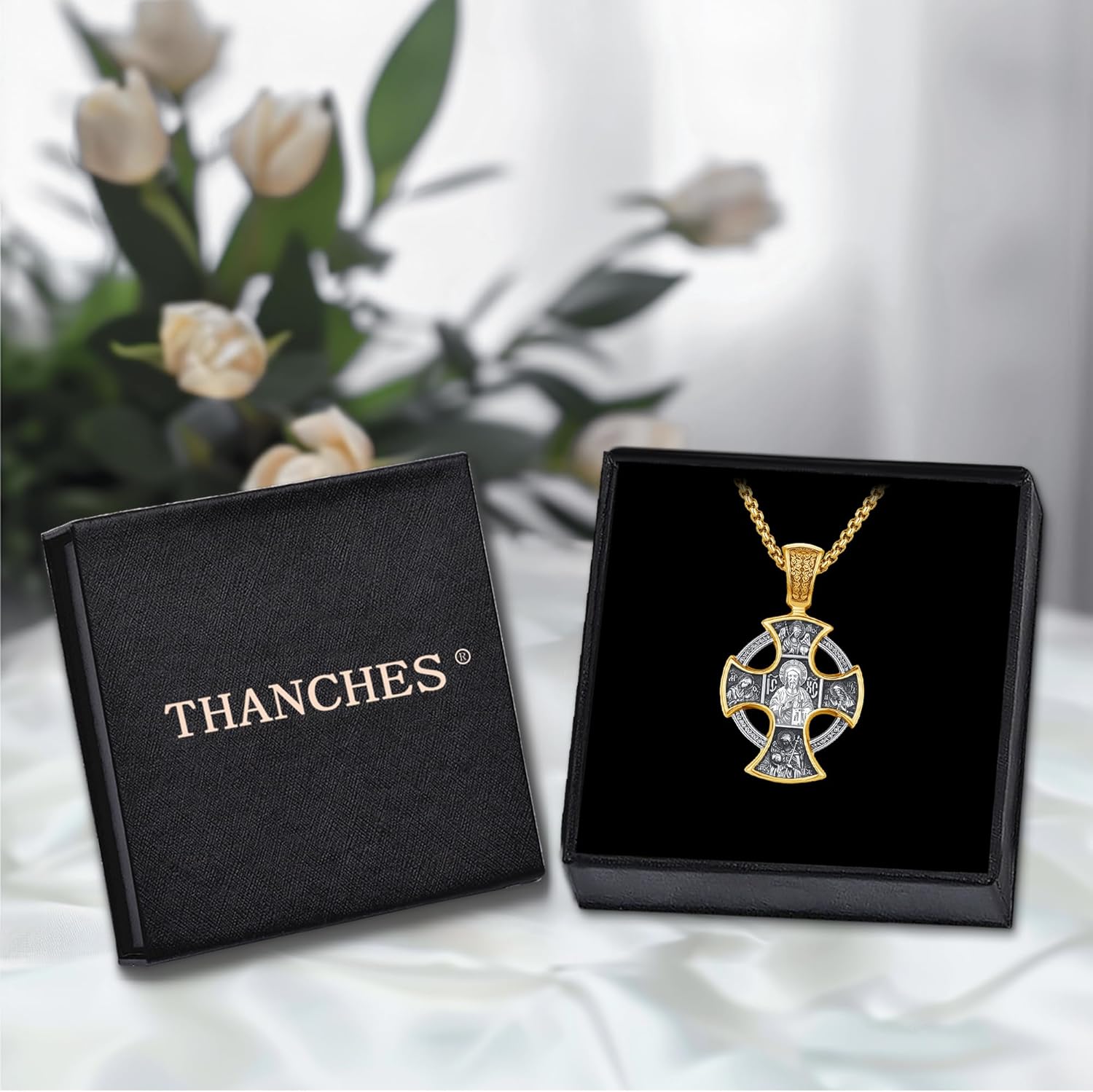 Religious Saint Necklaces, S925 Sterling Silver St Michael/St Christopher/St Benedict/Saint Jude/Jesus Crucifix/St Uriel/Gabriel/Archangel Raphael/St Patrick/Saint Andrew/Saint Florian Pendants, Protection Amulets, Catholic Medallions Jewelry with Gift Box