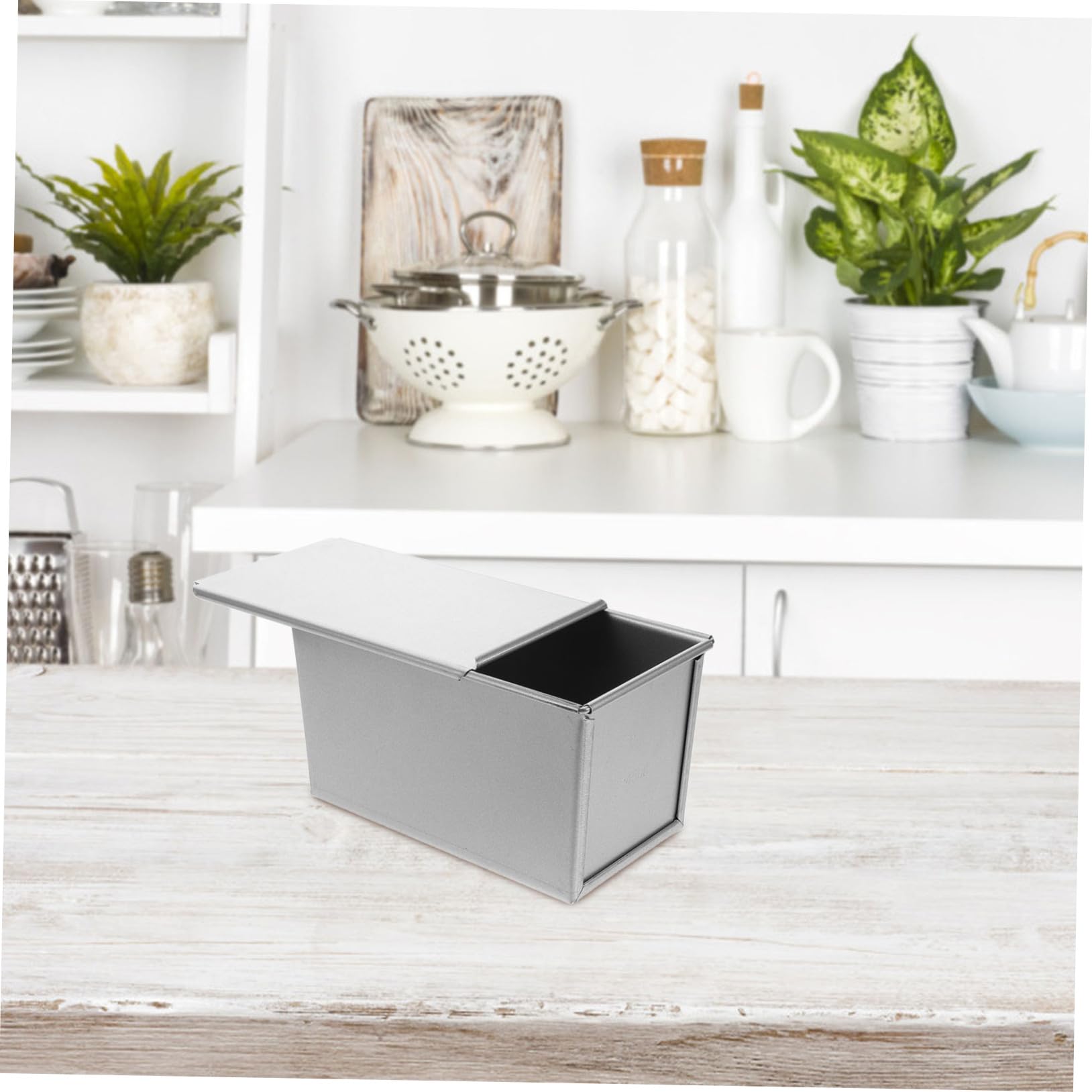 Zerodeko Rechteckige Brotform mit Deckel Toastbox aus Aluminiumbeschichtung Backform für Küche Brotorganizer Tragbar Brottablett Wiederverwendbar Antihaftbeschichtete