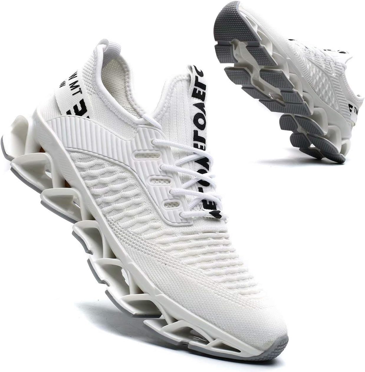 Men's Fashion Sneakers Breathable Mesh Running Shoes Blade Non Slip Soft Sole Casual Athletic Walking Shoes