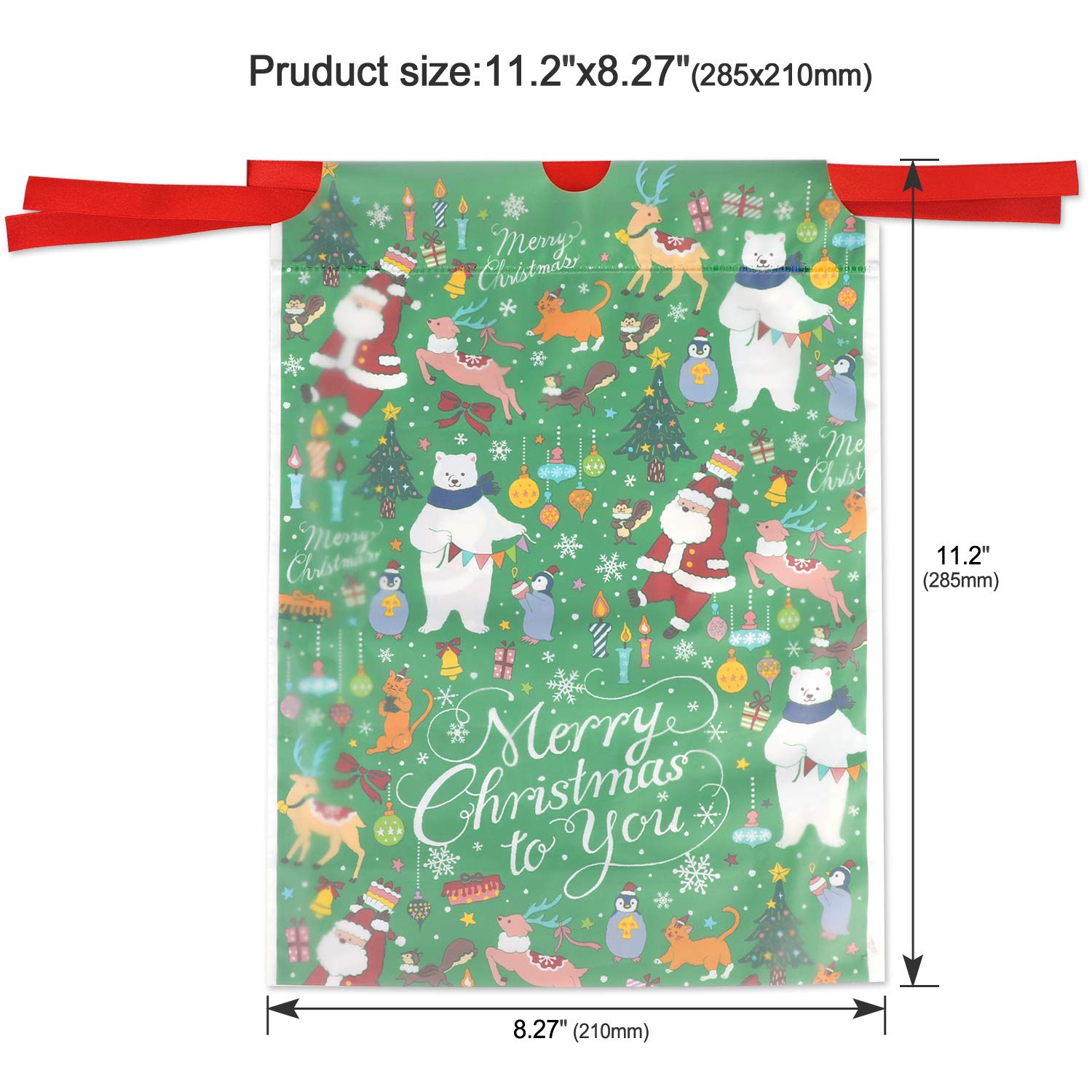 Howaf 24 Pezzi Grande Natale Sacchetti con Coulisse Caramelle