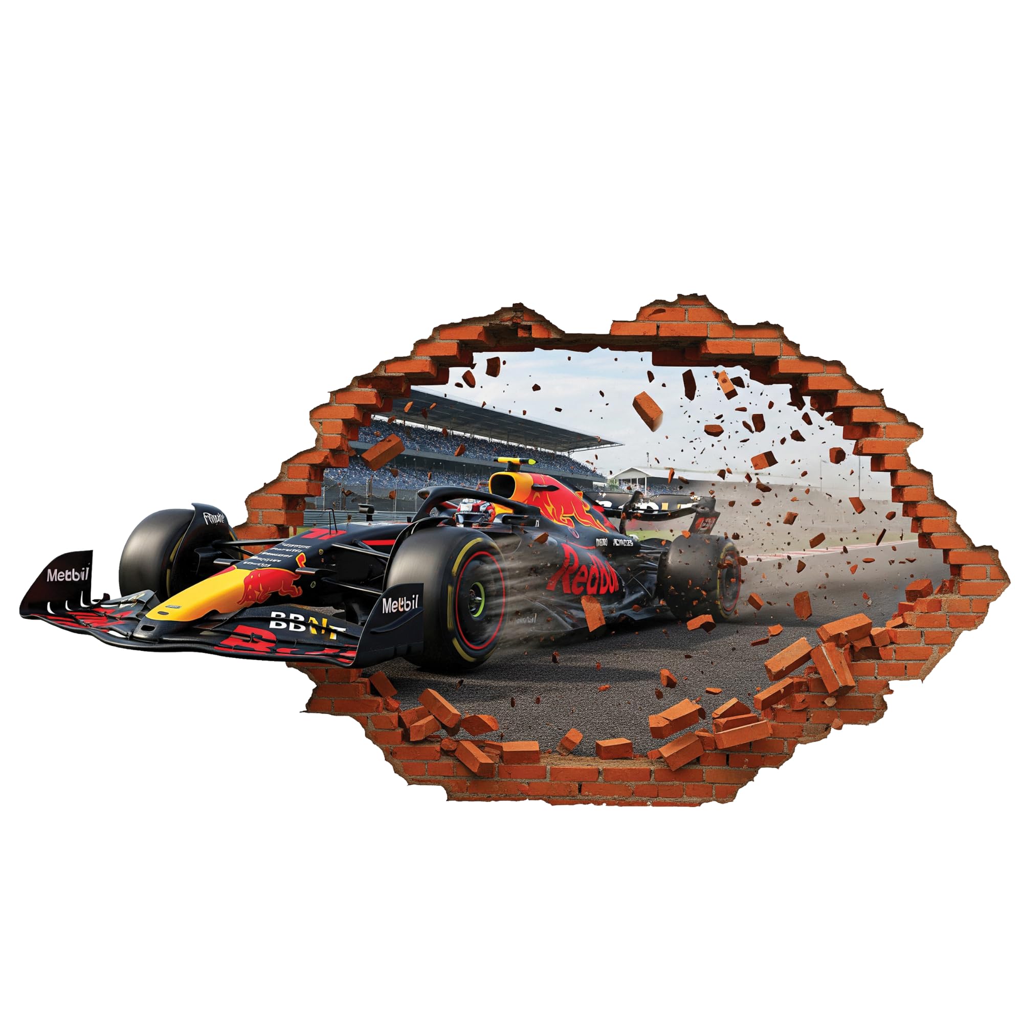 F1 Racing Car 137x70cm | Smashed Formula One Motorsport Breakout Decal