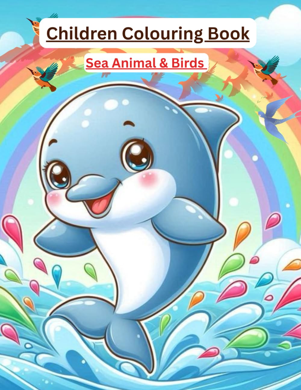 CHILDREN COLOURING BOOK: SEA ANIMALS AND BIRD COLOURING ACTIVITY BOOK