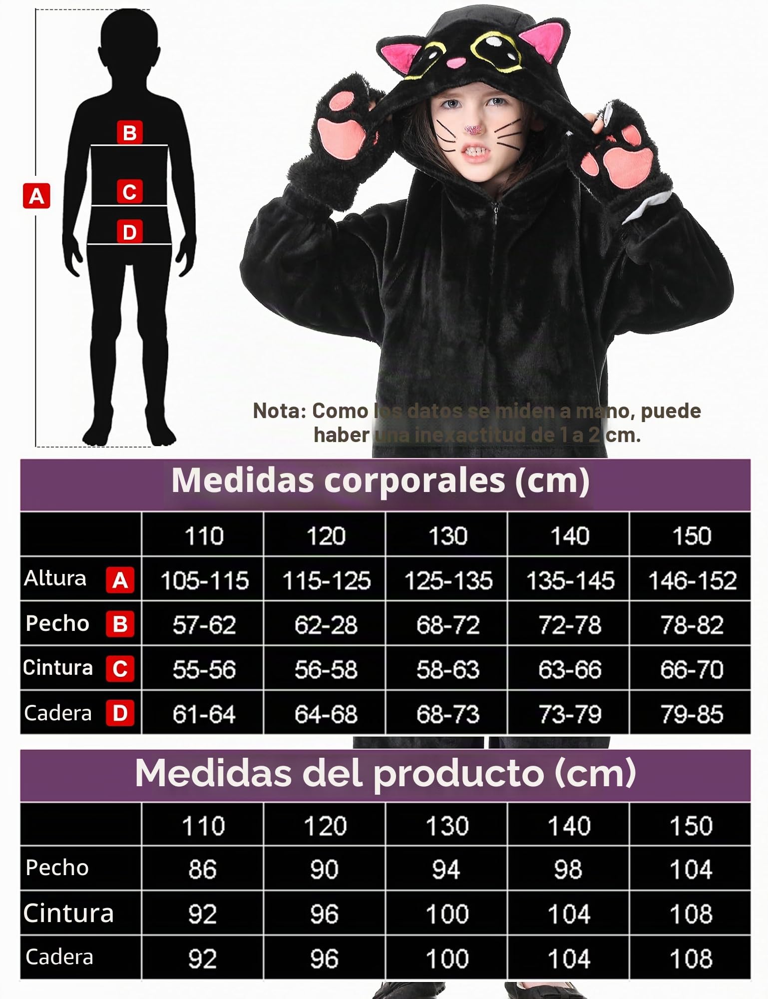 Disfraz de gato para niños y niñas, disfraz de animal para niños, disfraz de gato