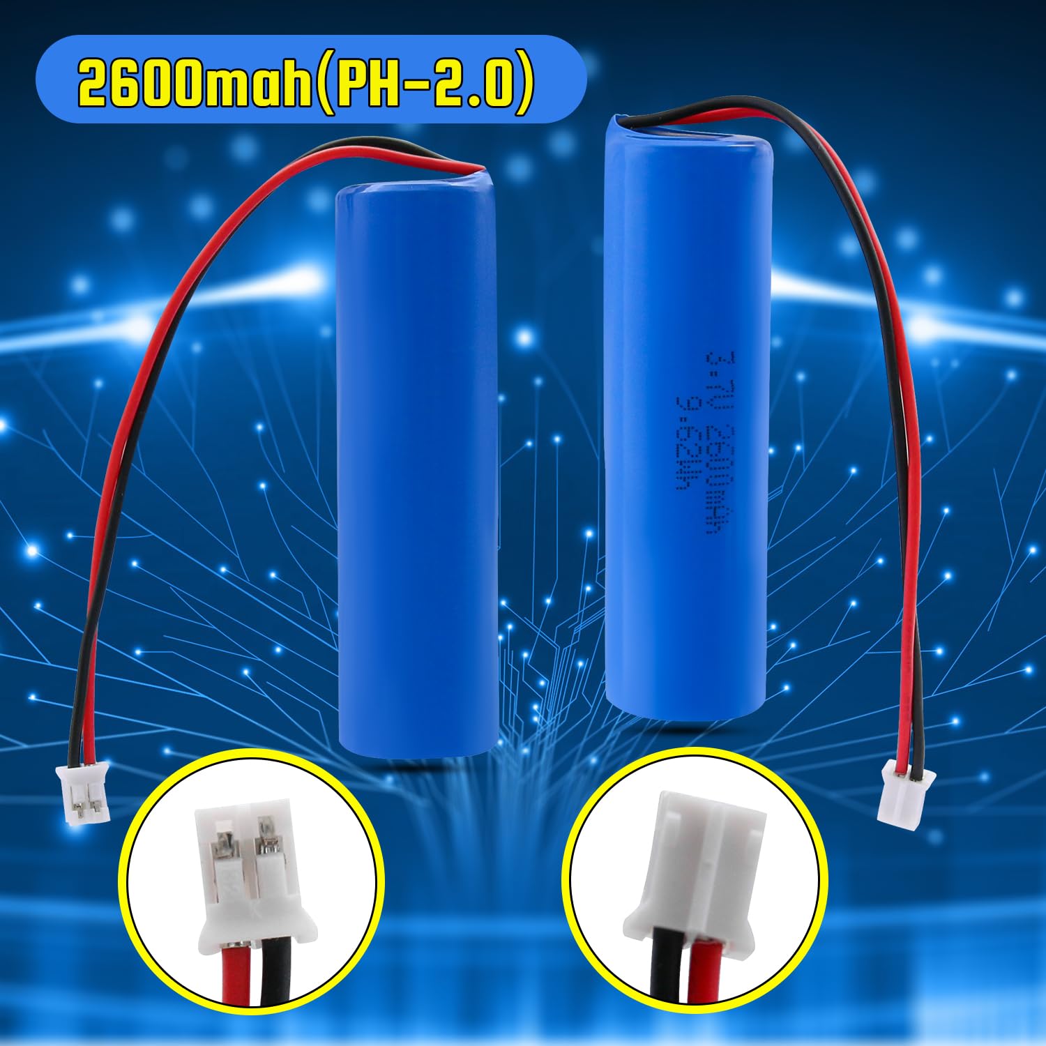 Amazon.com: YTKavq 18650 Battery, 3.7V 2600mAh Rechargeable Li-ion
