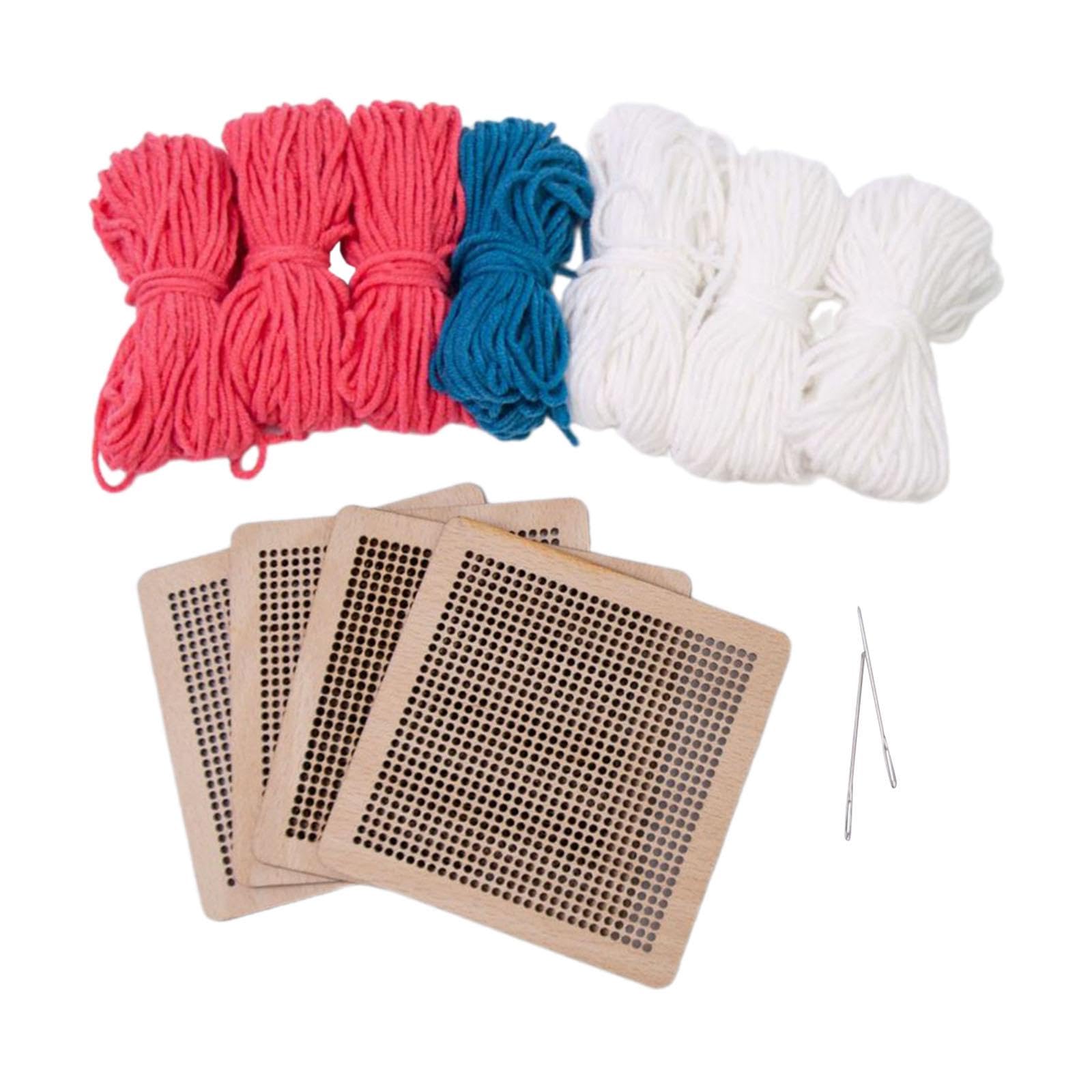 Coaster Latch Hook Kits 10x10cm Crochet Embroidery for Kids Adults Beginners Rose Red | Needlecrafts & Yarn | Embroidery & Cross Stitch | Hand Embroidery Kits | Cross Stitch Kits-image-36