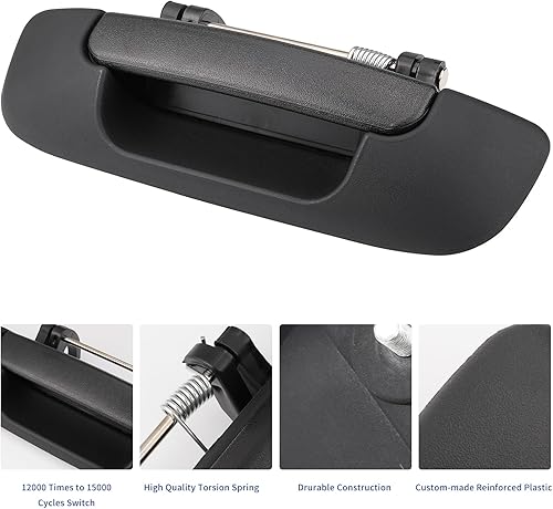 Miniatura 4 de Pestillo de manija del portón trasero para Dodge Ram 1500 2500 3500 2002-2009, sustituye a 80165, 55276237AA, negro