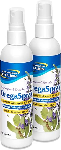 North American Herb & Spice OregaSpray – 4 onzas líquidas – Paquete de 2 – Spray aromático de aceite de especias silvestres – Limpia y desodoriza el