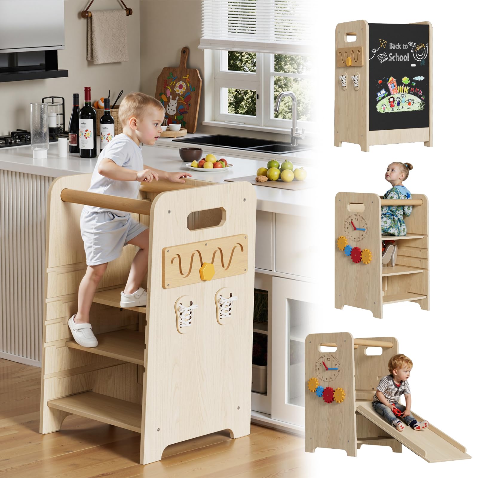 tour montessori 4 en 1 bois