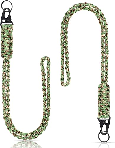 Miniatura 1 de Frienda Juego de 2 cordones de paracaídas de alta resistencia, correa de silbatos trenzada, 550 llaveros para actividades al aire libre