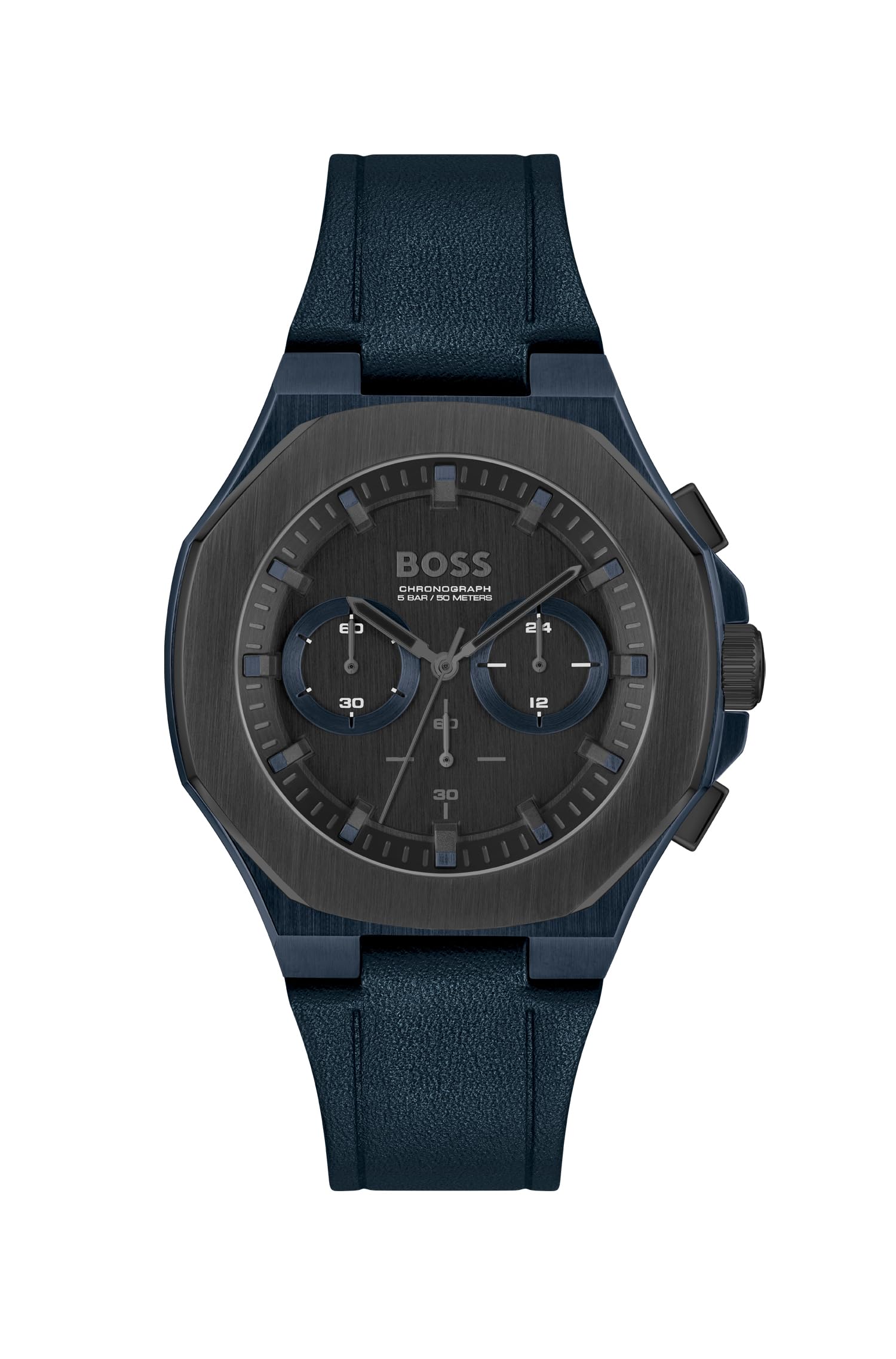 HUGO BOSS Mens Leather Analog Black Dial Watch-1514086, Band Color:Blue (B0CJ5D45L8) Amazon Price History, Amazon Price Tracker
