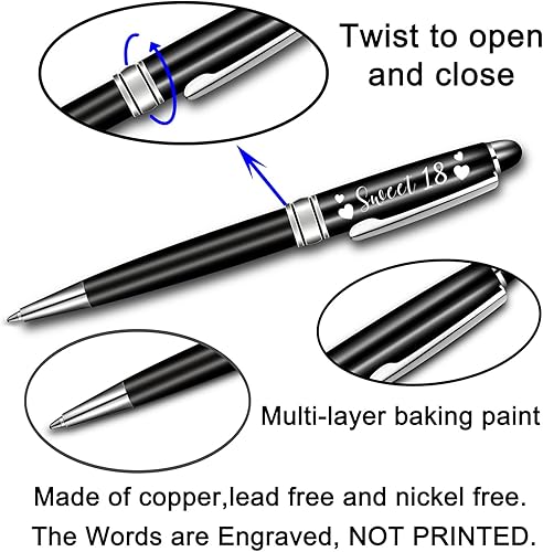 Miniatura 4 de Dulces regalos de 18 años para niñas, bolígrafo de cumpleaños número 18, regalos inspiradores para niñas de 18 años (dulce 18)