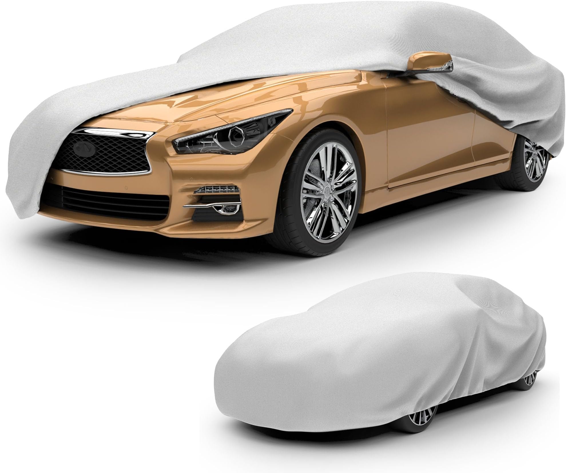 Lite Car Cover Dirtproof, Scratch Resistant, Breathable, Dustproof, Car Cover Fits Sedans up to 200", Gray