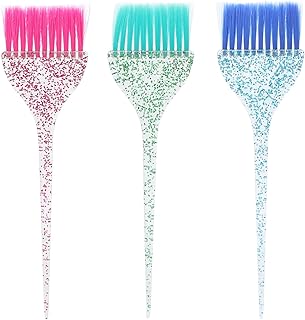 Escova De Tintura De Cabelo, Conjunto De Escova De Tintura De Cabelo De 3 Peças, Conjunto De Escova De Tintura Transparente De Cabo Longo Para Uso Em Salão De Cabeleireiro