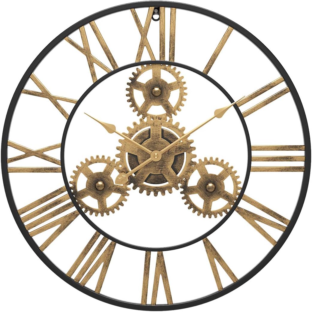 Amazon.com: WGWART 24 Inch Large Gear Wall Clock - Oversized 3D ...