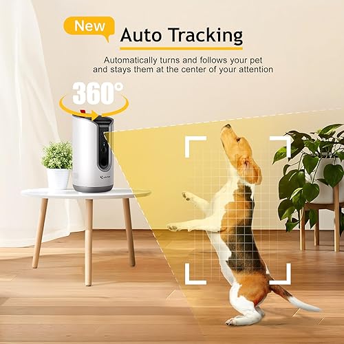 Miniatura 5 de Dispensador de golosinas para perros con cámara para mascotas Video 2K Audio bidireccional 360 Seguimiento automático para perros gatos - Vista