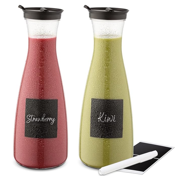 Buy UMIEN Carafe PitcherClear Beverage Carafes with Flip Top Lid for