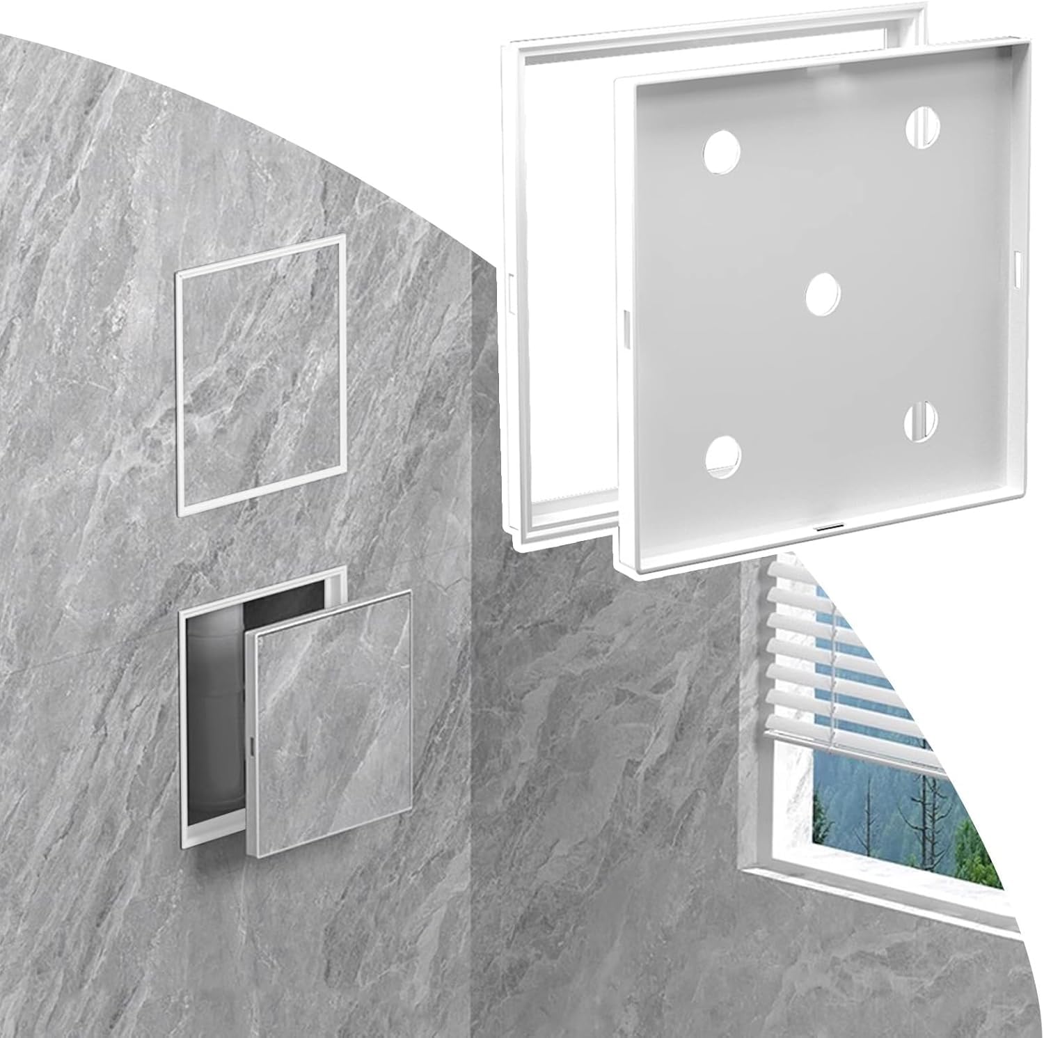 k3Mq9Rw Recessed Access Panel Embedded Inspection Service Hatch, Ceiling Cover Plate(White,20x20cm (7 7/8" x7 7/8"))