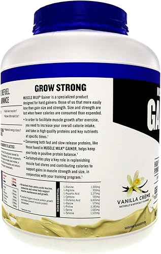 Vista 7 de Muscle Milk Gainer Proteína en Polvo, Crema de Vainilla, 32g Proteína, 5 Libras