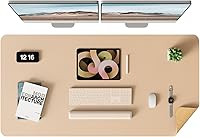 Vista 11 de YSAGi - Almohadilla de escritorio de doble cara, de cuero, protector de almohadilla de corcho ecológico, grande, impermeable, para oficina/hogar