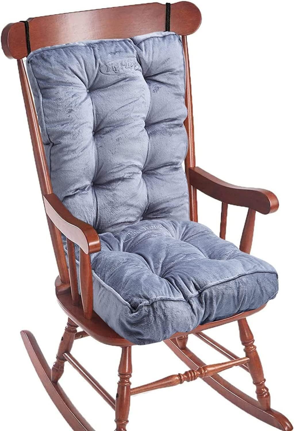 Big HippoRocking Chair Cushions Set, Rocking Chair Pads with Ties Soft Thicken Seat Pads Cushion Pillow for Indoor, Office, Home, Rocking Chairs (Grey)