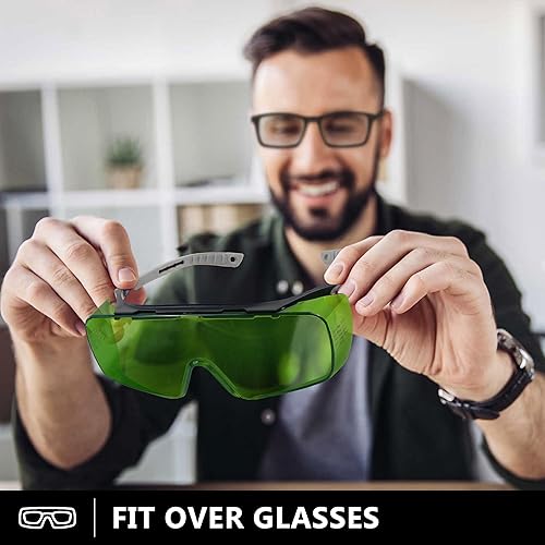 Miniatura 5 de JILERWEAR Profesional 190-450 & 740-1100nm OD6+ Laser Safety Glassess,808nm Laser Infrarrojo Grabado Gafas Protectoras