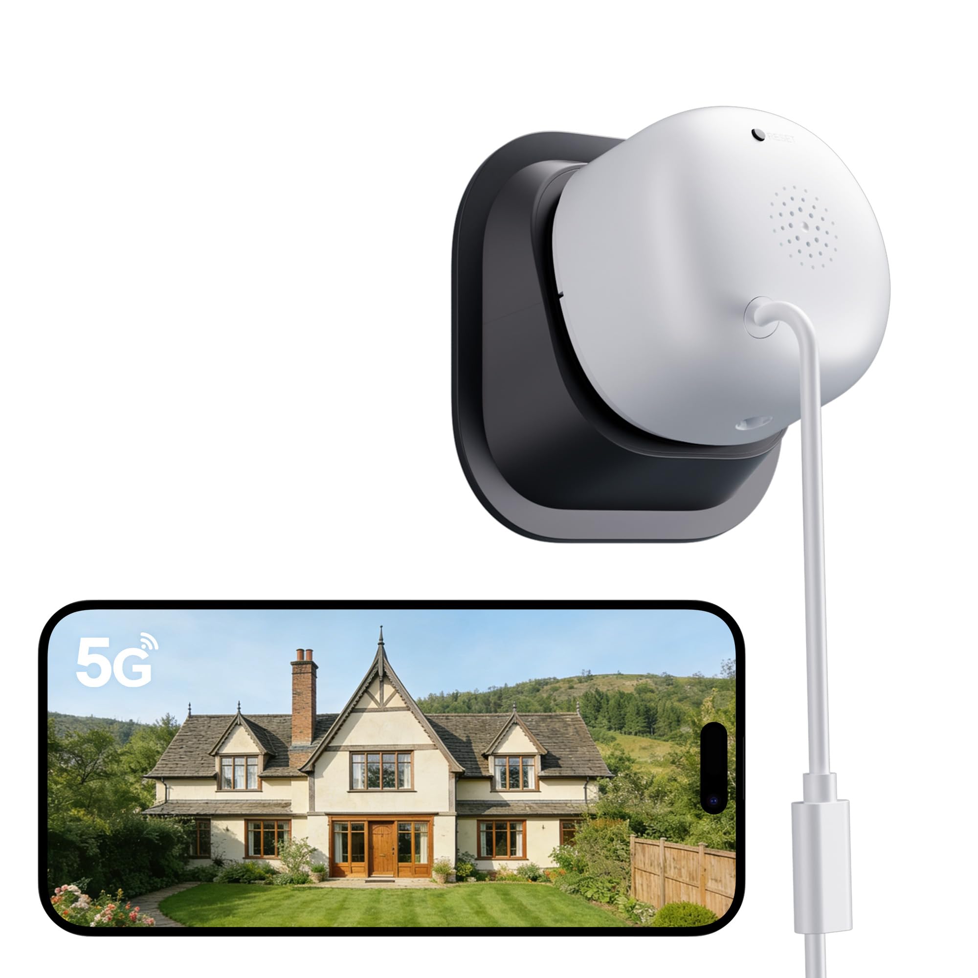 2K No Drill Window Security Camera with 18° Tilt Angle Mount, 2.4G & 5Ghz WiFi Cameras for Home Security, AI Human Detection, Color Night Vision