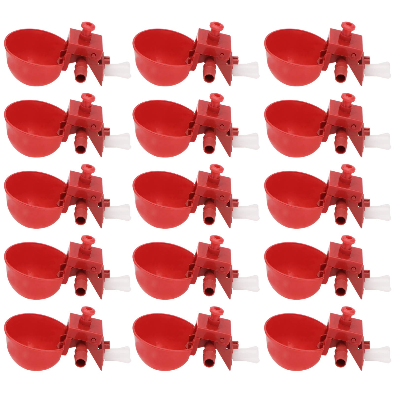 DOITOOL Abbeveratoio per Galline Automatico, 15 Pezzi Kit Abbeveratoio Galline in Plastica per Polli, Piccioni, Quaglie e Anatra, Tazze Automatico per Pollame e Avicoli